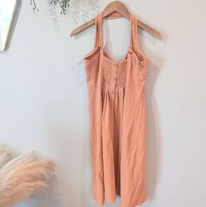 Free People Peach Tie Crossback Dress Size Small